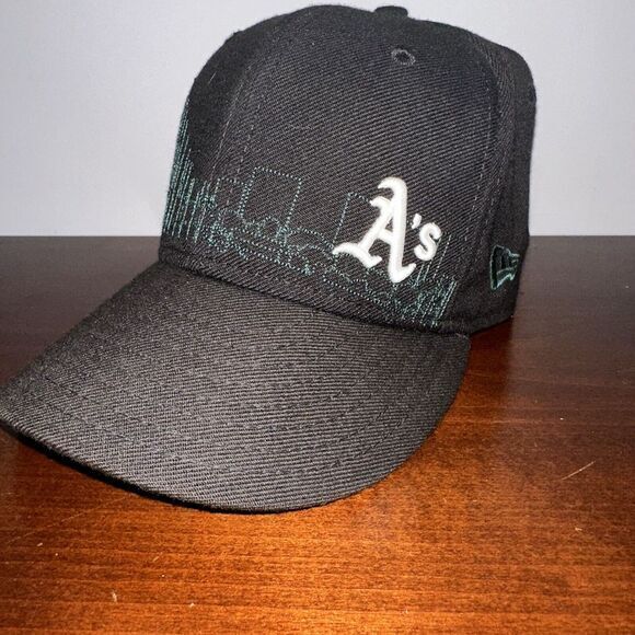 Oakland A's Athletics Vintage 59FIFTY Fitted Baseball Hat, Black/White, 7‎ 1/8 - Picture 1 of 8